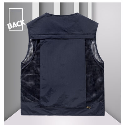 Áo Ghi Lê Cổ Chữ V S-6XL Nhiều Túi Hoạt Động Ngoài Trời , Câu Cá , Lớp Lót Lưới Thoáng Mát Thương Hiệu Navy BS3283 – Màu Trắng Đục