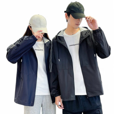 Áo Khoác Gió Thể Thao Đủ Size Từ M-10XL Giữ Ấm Thoáng Khí Giữ Form Navy BS3237-Đen 1