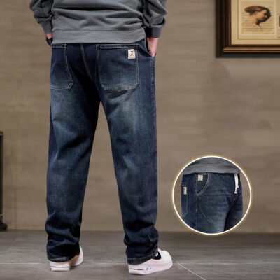 Quần Jeans Nam Cạp Chun Mới Size Lớn Chất Vải Dày Vừa Mềm Co Giãn Thoải Mái Navy BS3246 – Xanh Lam
