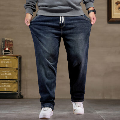 Quần Jeans Nam Cạp Chun Mới Size Lớn Chất Vải Dày Vừa Mềm Co Giãn Thoải Mái Navy BS3246 – Xanh Lam