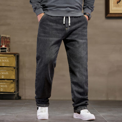 Quần Jeans Nam Cạp Chun Mới Size Lớn Chất Vải Dày Vừa Mềm Co Giãn Thoải Mái Navy BS3246 – Xanh Lam