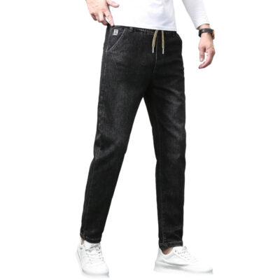 Quần Jeans Nam Cạp Chun Co Giãn Có Dây Rút Size Lớn Vừa Vặn Cho Nam, Quần Jeans Nam Công Sở Size Lớn Navy BS3245