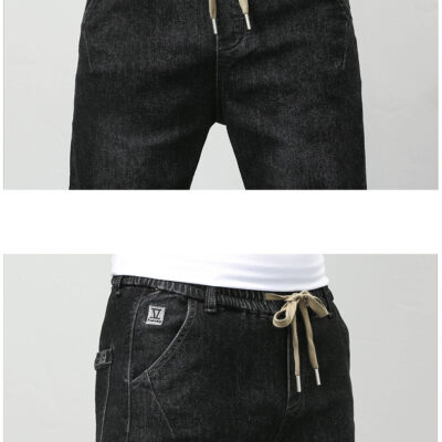 Quần Jeans Nam Cạp Chun Co Giãn Có Dây Rút Size Lớn Vừa Vặn Cho Nam, Quần Jeans Nam Công Sở Size Lớn Navy BS3245