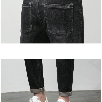 Quần Jeans Nam Cạp Chun Co Giãn Có Dây Rút Size Lớn Vừa Vặn Cho Nam, Quần Jeans Nam Công Sở Size Lớn Navy BS3245