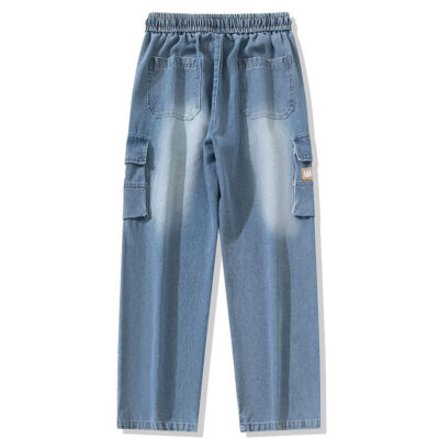 Quần Bò Túi Hộp Cở Lớn Kiểu Mỹ Từ M-8XL Quần Jeans Ống Rộng Chất Dày Vừa Mềm Chống Nhăn Thương Hiệu Navy BS3272 – Màu Xám Xanh