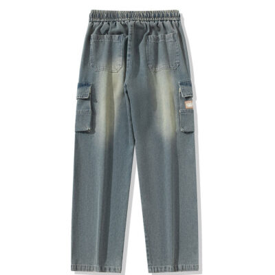 Quần Bò Túi Hộp Cở Lớn Kiểu Mỹ Từ M-8XL Quần Jeans Ống Rộng Chất Dày Vừa Mềm Chống Nhăn Thương Hiệu Navy BS3272 – Màu Xám Xanh
