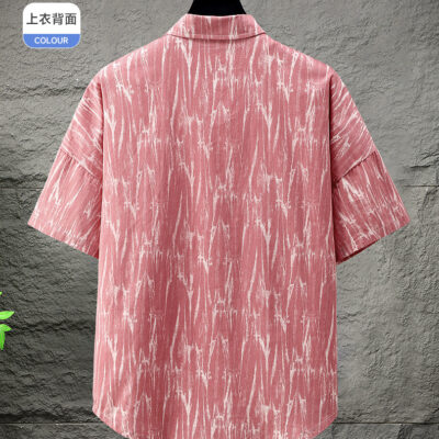 Áo Sơ Mi Nam Họa Tiết Tay Ngắn Cở Lớn 6XL-12XL Chất Cotton Mềm Mát Thương Hiệu Navy BS3257-301 Trắng
