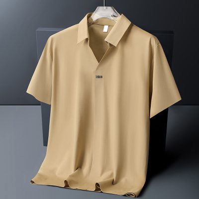 Áo Cổ Trụ Nam Cổ Cách Điệu Đủ Size M- 8XL Vải Thun Lạnh Thể Thao Chống Nhăn Mõng Mát Co Giãn Thương Hiệu Navy BS3350-Màu Xanh Navy