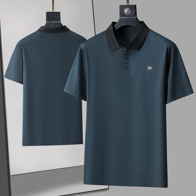 Áo Cổ Trụ Size To Từ 5XL-11XL Vải Thể Thao Dày Vừa Ít Nhăn Co Giãn Thương Hiệu Navy BS3347-Xanh Đậm