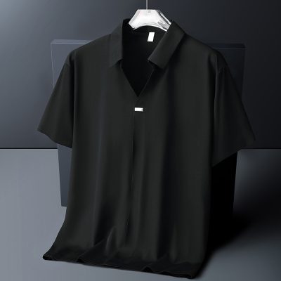 Áo Cổ Trụ Nam Cổ Cách Điệu Đủ Size M- 8XL Vải Thun Lạnh Thể Thao Chống Nhăn Mõng Mát Co Giãn Thương Hiệu Navy BS3350-Màu Xanh Navy