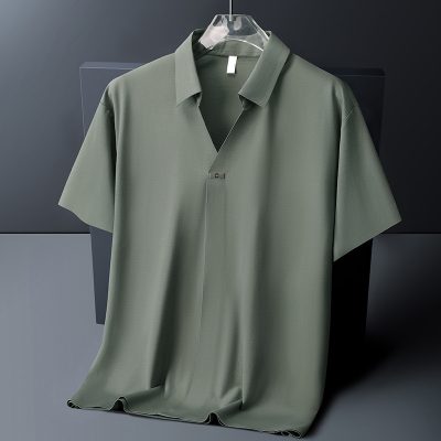 Áo Cổ Trụ Nam Cổ Cách Điệu Đủ Size M- 8XL Vải Thun Lạnh Thể Thao Chống Nhăn Mõng Mát Co Giãn Thương Hiệu Navy BS3350-Màu Xanh Navy