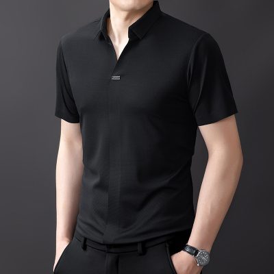 Áo Thun Nam Big Size Cổ Cách Điệu Cá Tính Vải Thun Thể Thao Mỏng Mát Co Giãn Thương Hiệu Navy BS3348-Màu Kaki