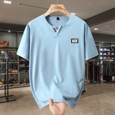 Áo Thun Size Ngoại Cỡ 4XL-10XL Vải Cotton Mềm Mại Co Giãn Thương Hiệu Navy BS3356-Màu Đen