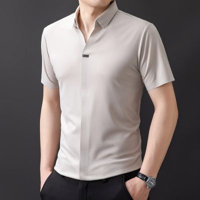 Áo Thun Nam Big Size Cổ Cách Điệu Cá Tính Vải Thun Thể Thao Mỏng Mát Co Giãn Thương Hiệu Navy BS3348-Màu Kaki