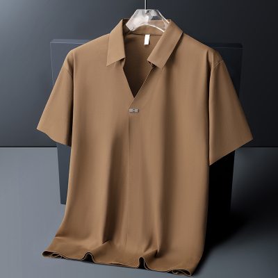 Áo Cổ Trụ Nam Cổ Cách Điệu Đủ Size M- 8XL Vải Thun Lạnh Thể Thao Chống Nhăn Mõng Mát Co Giãn Thương Hiệu Navy BS3350-Màu Xanh Navy