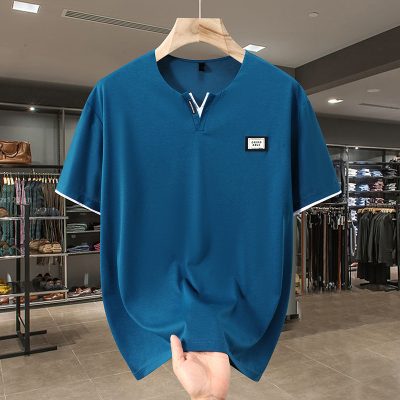 Áo Thun Size Ngoại Cỡ 4XL-10XL Vải Cotton Mềm Mại Co Giãn Thương Hiệu Navy BS3356-Màu Đen