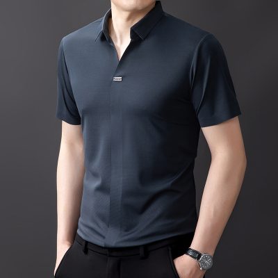Áo Thun Nam Big Size Cổ Cách Điệu Cá Tính Vải Thun Thể Thao Mỏng Mát Co Giãn Thương Hiệu Navy BS3348-Màu Kaki
