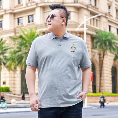Áo Thun Cổ Trụ Big Size Nam Vải Cotton Mềm Mại Thoáng Mát Thấm Hút Mồ Hôi Thương Hiệu Navy BS3333 – DX100 Đen