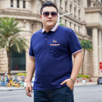Áo Thun Cổ Trụ Big Size Nam Vải Cotton Mềm Mại Thoáng Mát Thấm Hút Mồ Hôi Thương Hiệu Navy BS3333 – DX100 Đen