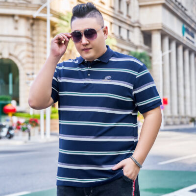 Áo Thun Cổ Trụ Big Size Nam Vải Cotton Mềm Mại Thoáng Mát Thấm Hút Mồ Hôi Thương Hiệu Navy BS3333 – DX100 Đen