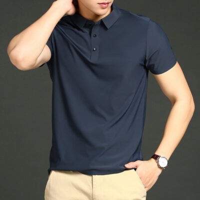 Áo Thun Cổ Bẻ Nam Béo Size Từ M-8XL Vải Thun Thể Thao Mỏng Mát Co Giãn Thương Hiệu Navy BS3330 – Màu Xám TB