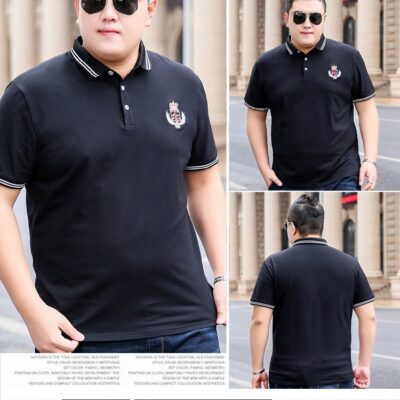 Áo Thun Cổ Trụ Big Size Nam Vải Cotton Mềm Mại Thoáng Mát Thấm Hút Mồ Hôi Thương Hiệu Navy BS3333 – DX100 Đen