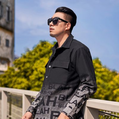 Áo Khoác Denim Cở Lớn In Họa Tiết Cá Tính BS3379 Đen