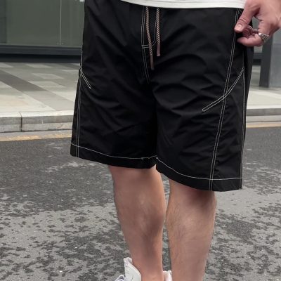 Quần Đùi Cho Nam Béo Vải Gió Mềm Mịn Co Giãn Thoải Mái BS3386 Màu Đen