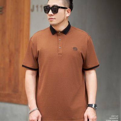 Áo Thun Cổ Bẻ Cở Lớn Vải Cá Sấu Cotton 100% Co Giãn Thoải Mái BS3381 Màu Đen