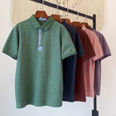 Áo Cổ Bẻ Cở Lớn Kiểu Hàn Quốc Thun Cotton Mềm Mại Co Giãn BS3417 Hoa Xanh Lam Đậm