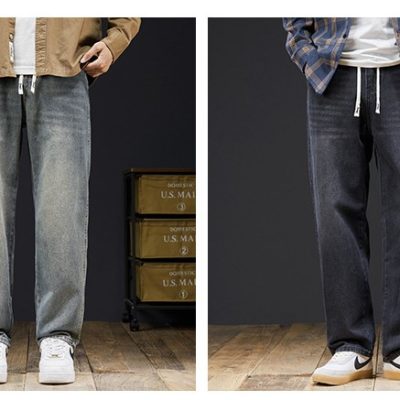 Quần Bò Nam Ống Rộng Size Lớn Vải Mềm Co Giãn Nhẹ Thoải Mái BS3374 Xanh Lam Cổ Điển