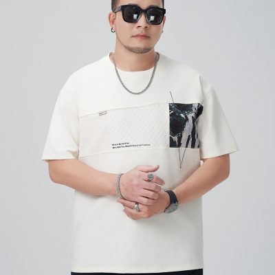 Áo Thun Big Size In Hình Cá Tính Vải Cotton Co Giãn BS3378 Màu Đen