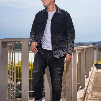 Áo Khoác Denim Cở Lớn In Họa Tiết Cá Tính BS3379 Đen