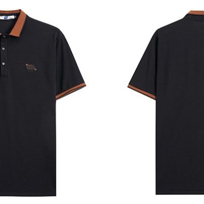 Áo Thun Cổ Bẻ Cở Lớn Vải Cá Sấu Cotton 100% Co Giãn Thoải Mái BS3381 Màu Đen