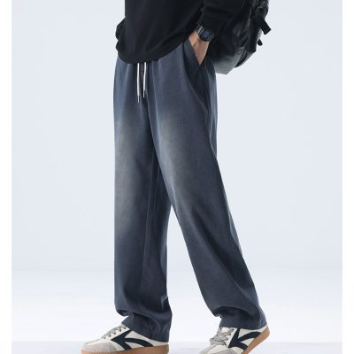 Quần Bò Ống Rộng Size Lớn Vải Mềm Co Giãn Nhẹ BS3371 Xanh