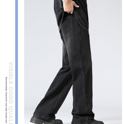 Quần Jean Nam Size Lớn Kiểu Mỹ ống Rộng Loe Nhẹ BS3373 Đen