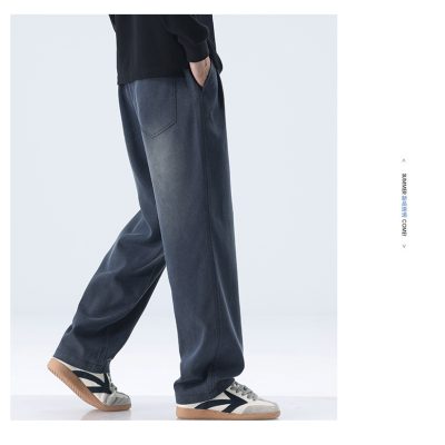 Quần Bò Ống Rộng Size Lớn Vải Mềm Co Giãn Nhẹ BS3371 Xanh