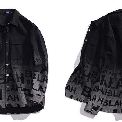 Áo Khoác Denim Cở Lớn In Họa Tiết Cá Tính BS3379 Đen