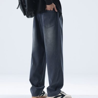 Quần Bò Ống Rộng Size Lớn Vải Mềm Co Giãn Nhẹ BS3371 Xanh