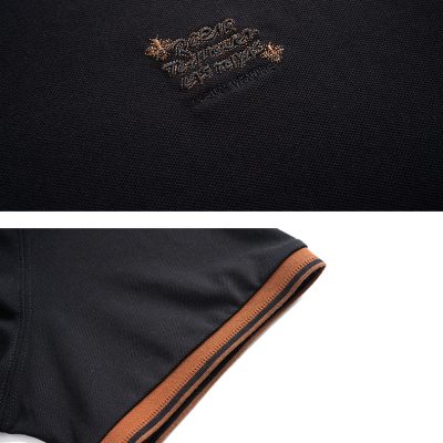 Áo Thun Cổ Bẻ Cở Lớn Vải Cá Sấu Cotton 100% Co Giãn Thoải Mái BS3381 Màu Đen