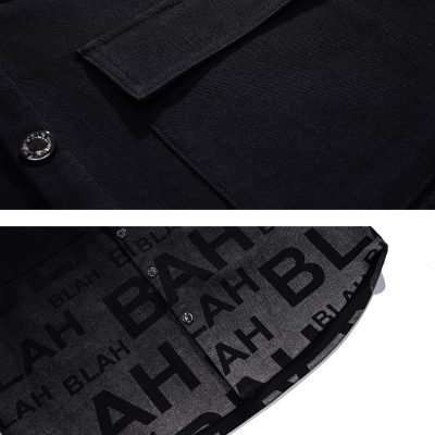 Áo Khoác Denim Cở Lớn In Họa Tiết Cá Tính BS3379 Đen