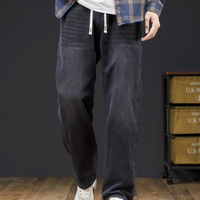 Quần Bò Nam Ống Rộng Size Lớn Vải Mềm Co Giãn Nhẹ Thoải Mái BS3374 Xanh Lam Cổ Điển