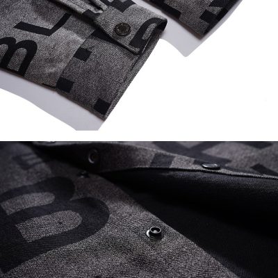 Áo Khoác Denim Cở Lớn In Họa Tiết Cá Tính BS3379 Đen