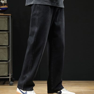 Quần Ống Rộng Cỡ Lớn Kiểu Hồng Kong Vải Mềm Thoáng Khí BS3372 Màu Đen