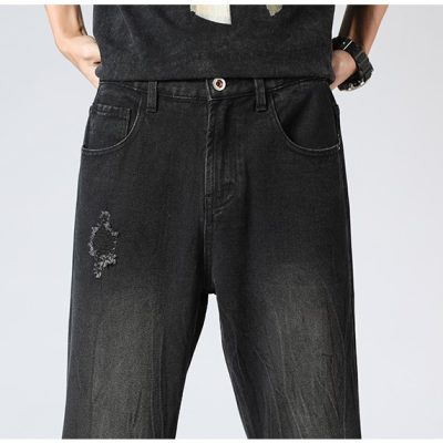 Quần Jean Nam Size Lớn Kiểu Mỹ ống Rộng Loe Nhẹ BS3373 Đen