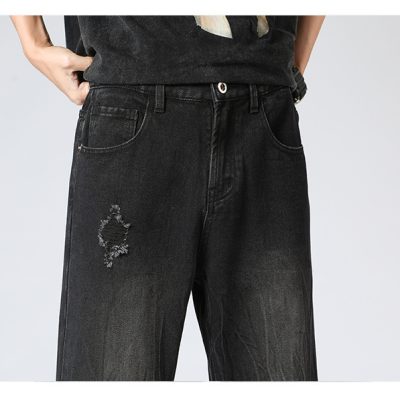 Quần Jean Nam Size Lớn Kiểu Mỹ ống Rộng Loe Nhẹ BS3373 Đen