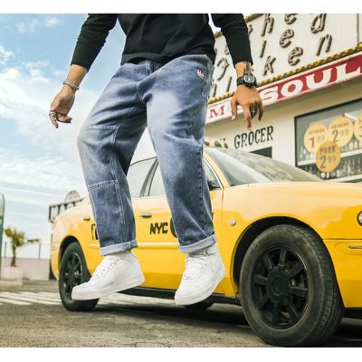 Quần Bò Nam Cỡ Lớn Ống Rộng Hiện Đại Vải Mềm Mịn Co Giãn Nhẹ BS3375 Xanh Nhạt