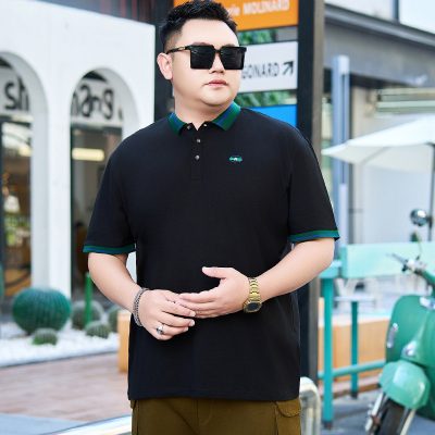 Áo Phông Cỡ Lớn Cổ Bẻ Tay Ngắn Vải Cotton Mịn Mát Co Giãn BS3400 Màu Đen