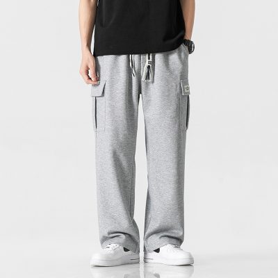 Quần Thun Túi Hộp Cở Lớn Kiểu Hàn Quốc Vải Dày Co Giãn BS3418 Màu Xám Nhạt