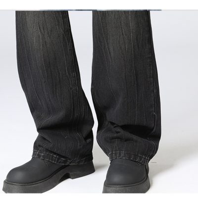 Quần Jean Nam Size Lớn Kiểu Mỹ ống Rộng Loe Nhẹ BS3373 Đen